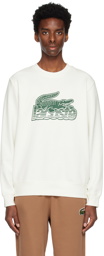 Lacoste White Printed Sweatshirt