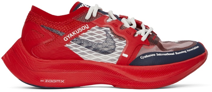 Photo: Nike Red & Navy Gyakusou ZoomX Vaporfly Next Sneakers