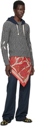 Stefan Cooke Gray Hooded Cable Sweater