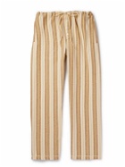 BODE - Straight-Leg Striped Cotton Trousers - Yellow