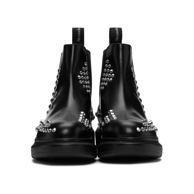 Alex black studded chelsea fashion boots