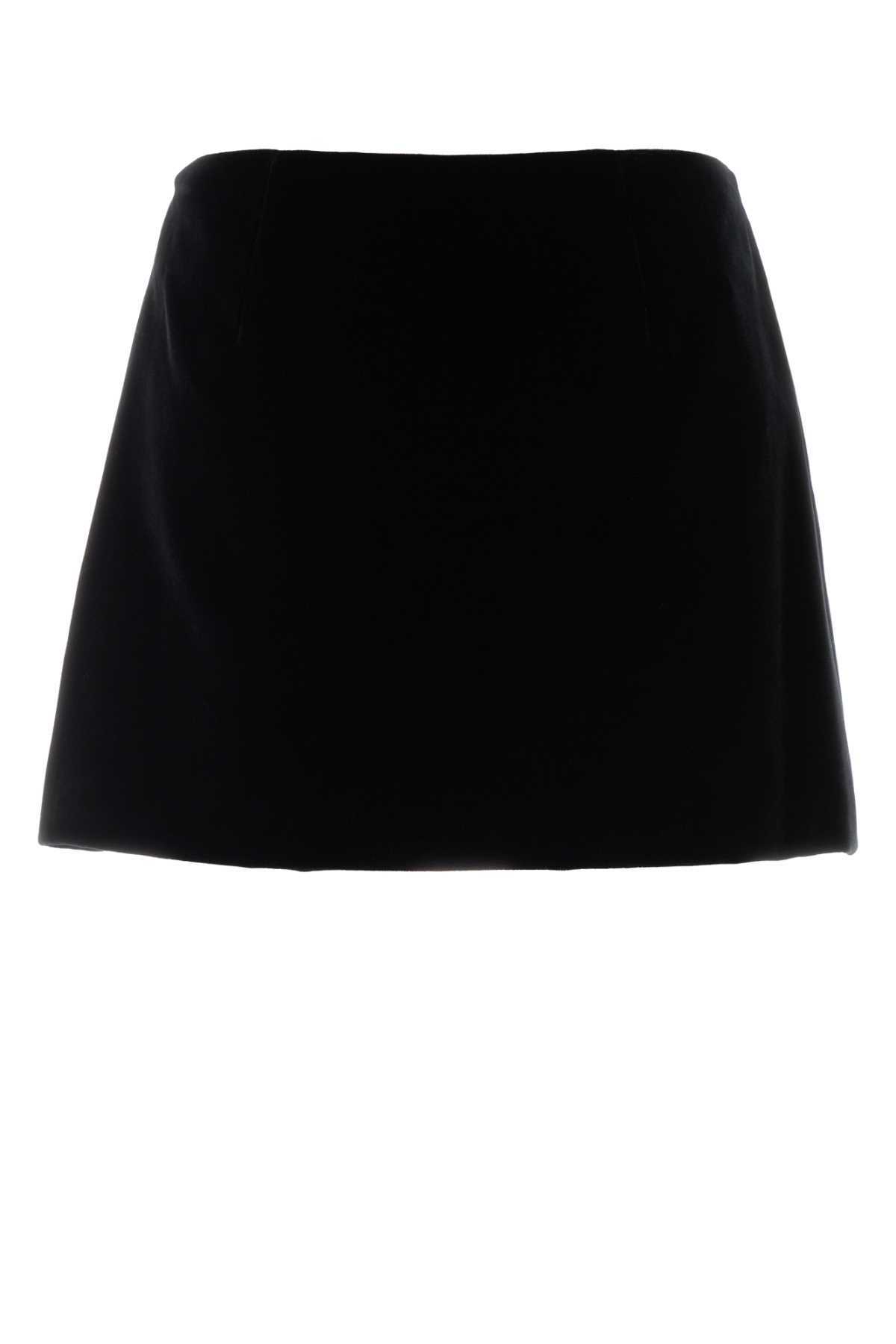 Prada Black Velvet Mini Skirt