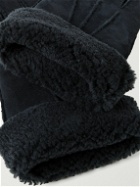 Loro Piana - Guanto Shearling-Lined Suede Gloves - Blue