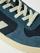 Veja - V-10 Rubber-Trimmed Ripstop, Suede and Leather Sneakers - Blue