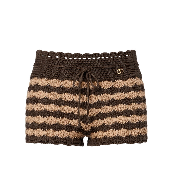 Photo: Valentino Striped knitted cotton shorts