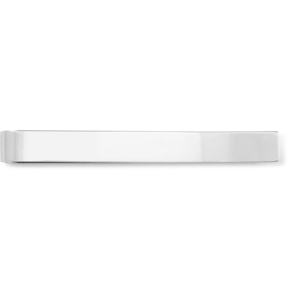 Burberry Check-Engraved Palladium-Plated Tie Bar