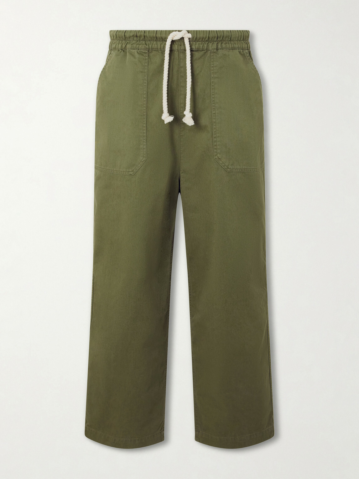 Officine Générale - Ferry Wide-Leg Cotton-Twill Drawstring Shorts - Green