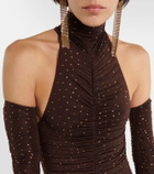 Alex Perry Arlie embellished halterneck bodysuit