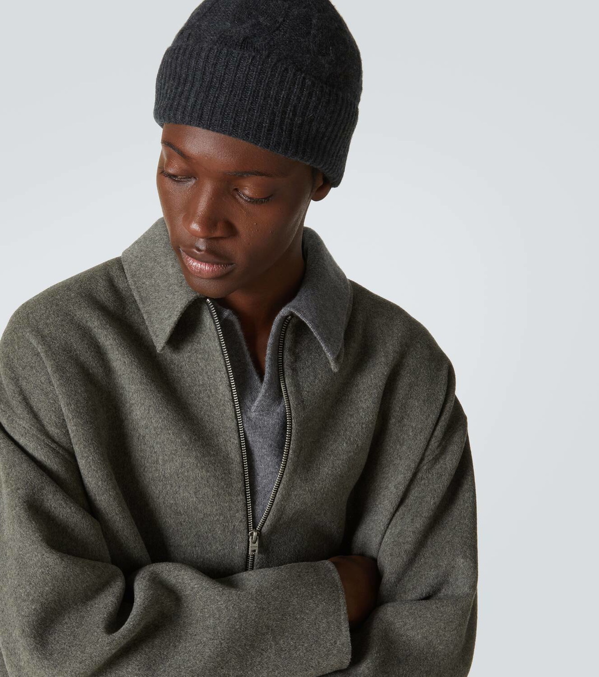 Le Kasha Cable-knit cashmere beanie