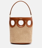 Ferragamo Gancini Small raffia bucket bag