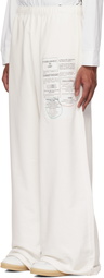 MM6 Maison Margiela White Newspaper Print Sweatpants