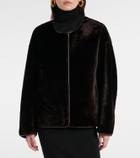 Nour Hammour Lyra scarf-detail shearling jacket