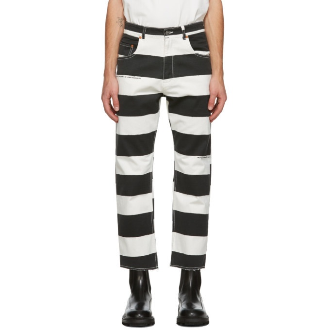 Photo: Vyner Articles Black and White Stripe Print Trousers