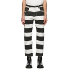 Vyner Articles Black and White Stripe Print Trousers