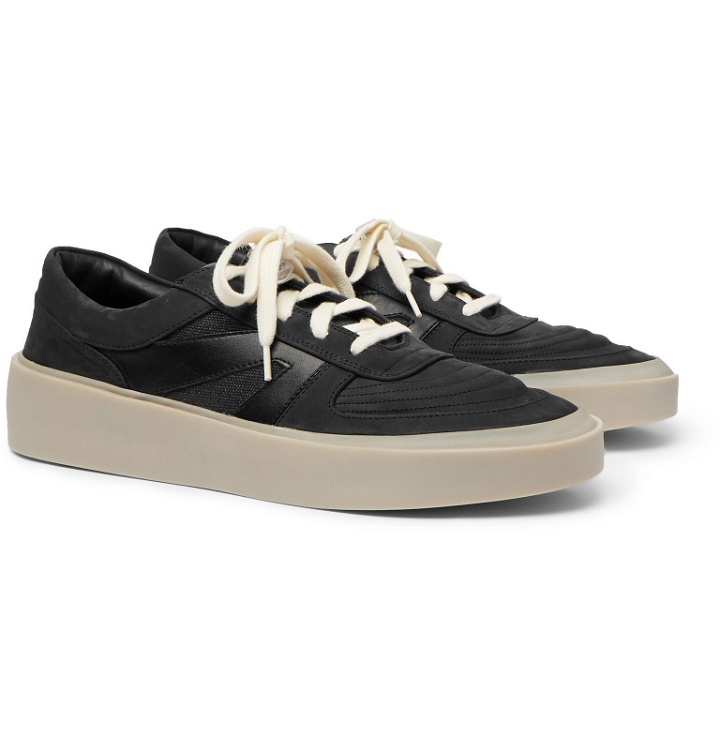 Photo: Fear of God - Leather, Nubuck and Mesh Sneakers - Black