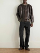 The Row - Setsen Full-Grain Leather Bomber Jacket - Brown