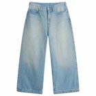 BEAMS Men's Balloon Wide Denim Jeans in Indigo