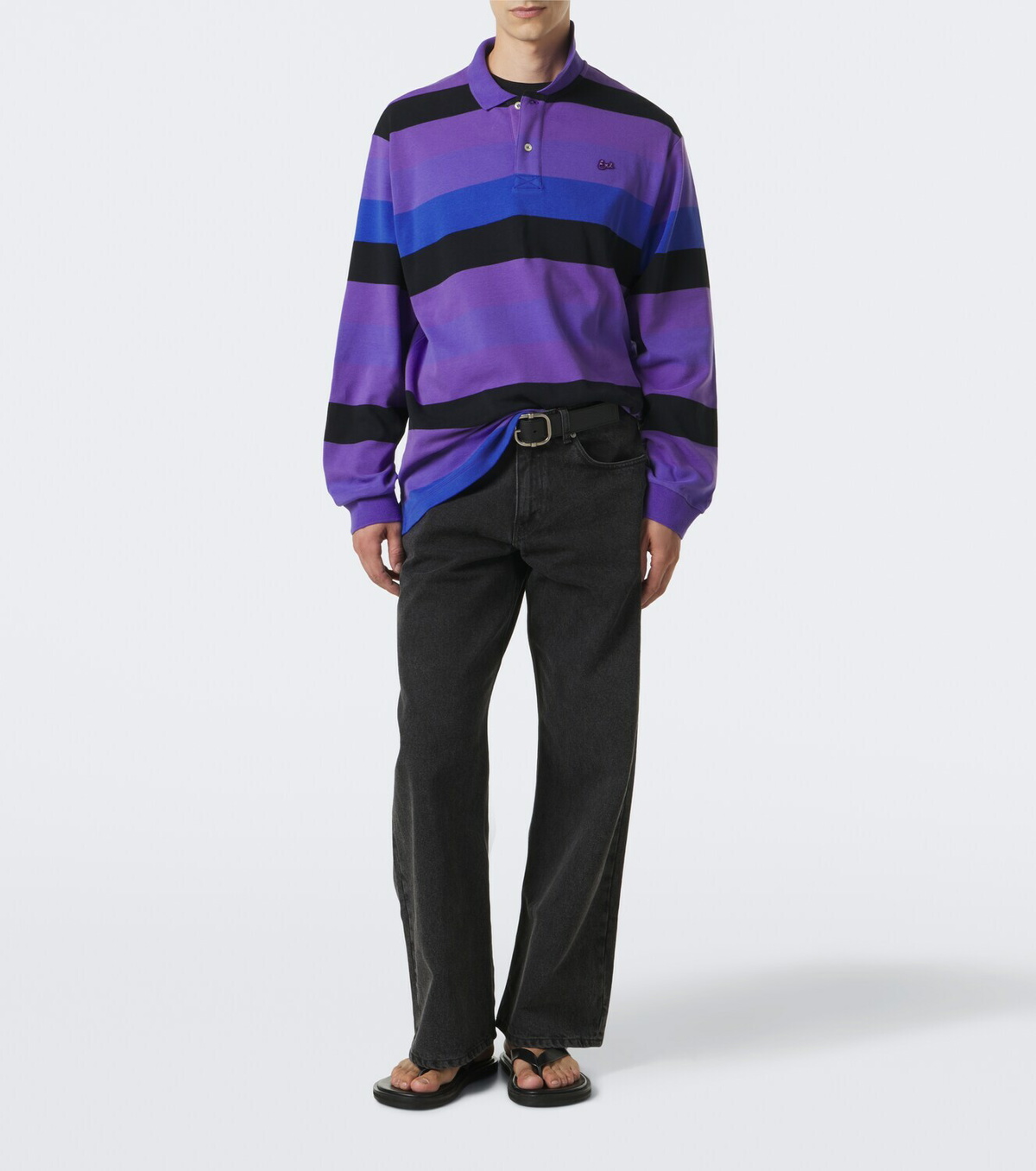 ERL Striped cotton jersey polo shirt