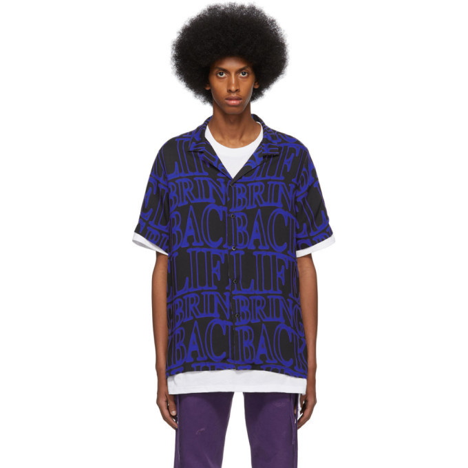Photo: Ksubi Black and Blue Bring Back Neon Twill Shirt
