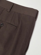 Saman Amel - Straight-Leg Cotton-Blend Trousers - Brown