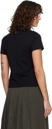 AMI Paris Black Ami de Coeur Cropped T-shirt