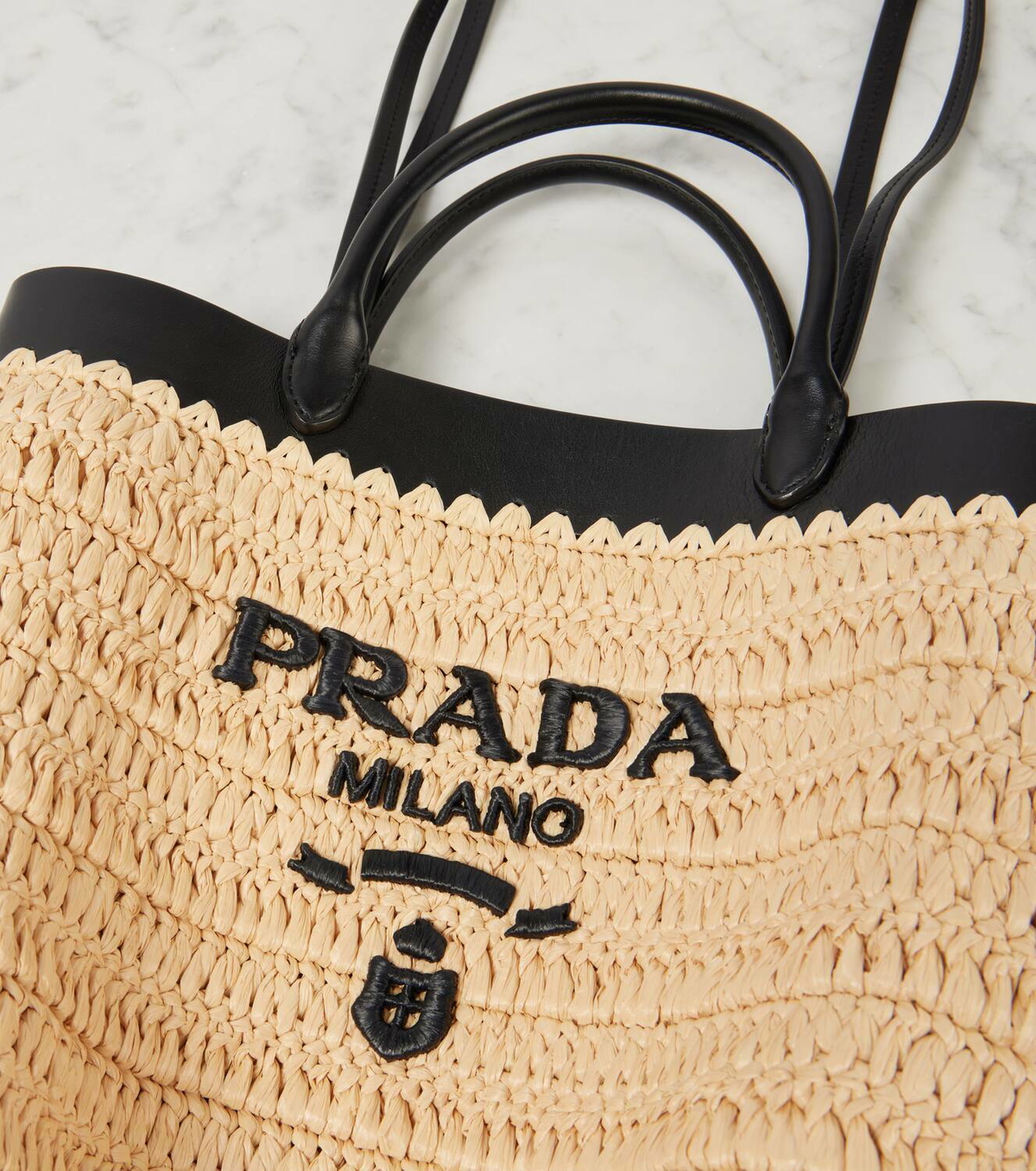 【可愛さアップ♪】PRADA Small Tote Bag In Synthetic Raffia Prada Small Raffia Tote Bag | Saks Fifth Avenue