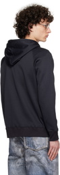 Junya Watanabe Black Patchwork Zip-Up Hoodie