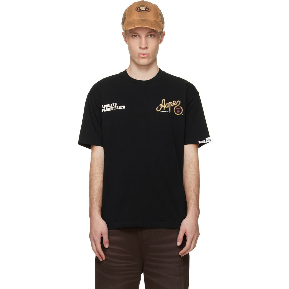AAPE by A Bathing Ape Black 'AAPE' Theme Main T-shirt
