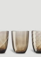 Set of Six Idra Water Glass in Brown