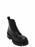 BALENCIAGA - Strike Bootie Leather Lace-up Boots
