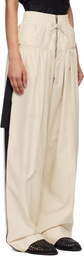 3.1 Phillip Lim Beige Wide-Leg Pleated Pocket Trousers