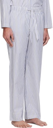 Tekla White & Blue Poplin Pyjama Pants