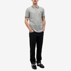 Fred Perry Men's Twin Tipped Polo Shirt in Steel Marl/Gunmetal/Black