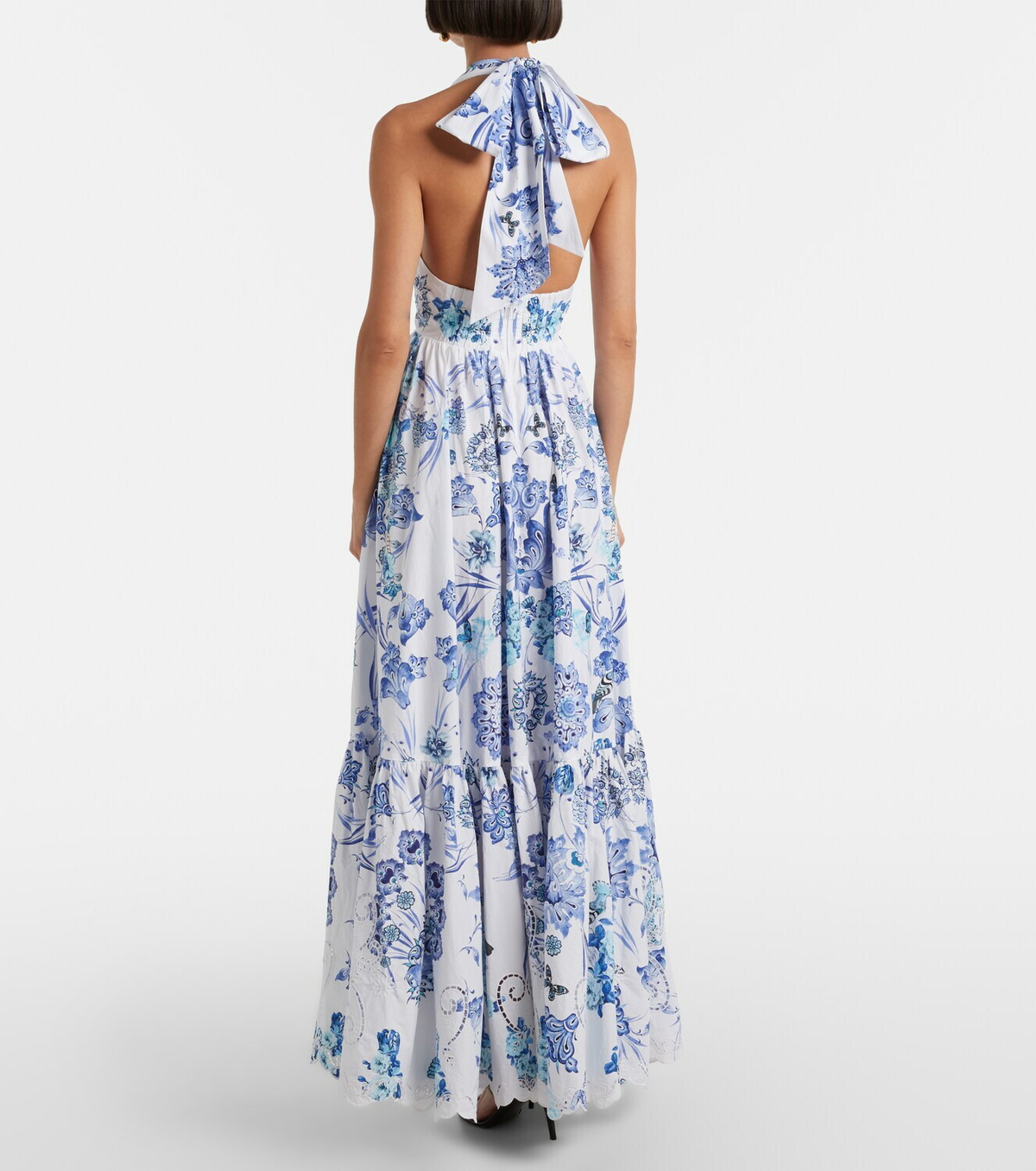 Camilla Embellished halterneck cotton poplin maxi dress