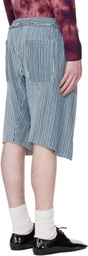 Edward Cuming Blue Twisted Track Shorts