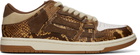 AMIRI Brown & White Printed Python Skel Top Low Sneakers