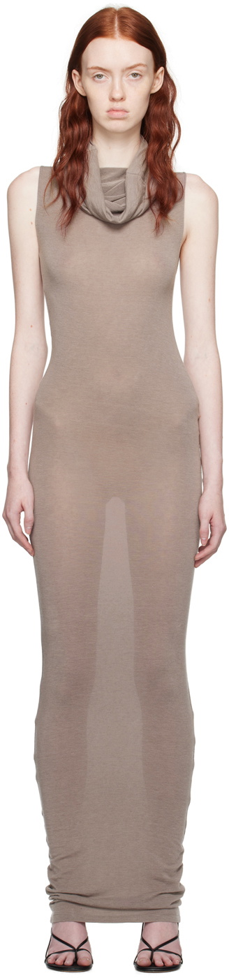 Subtle Le Nguyen Taupe Versatile Tube Maxi Dress