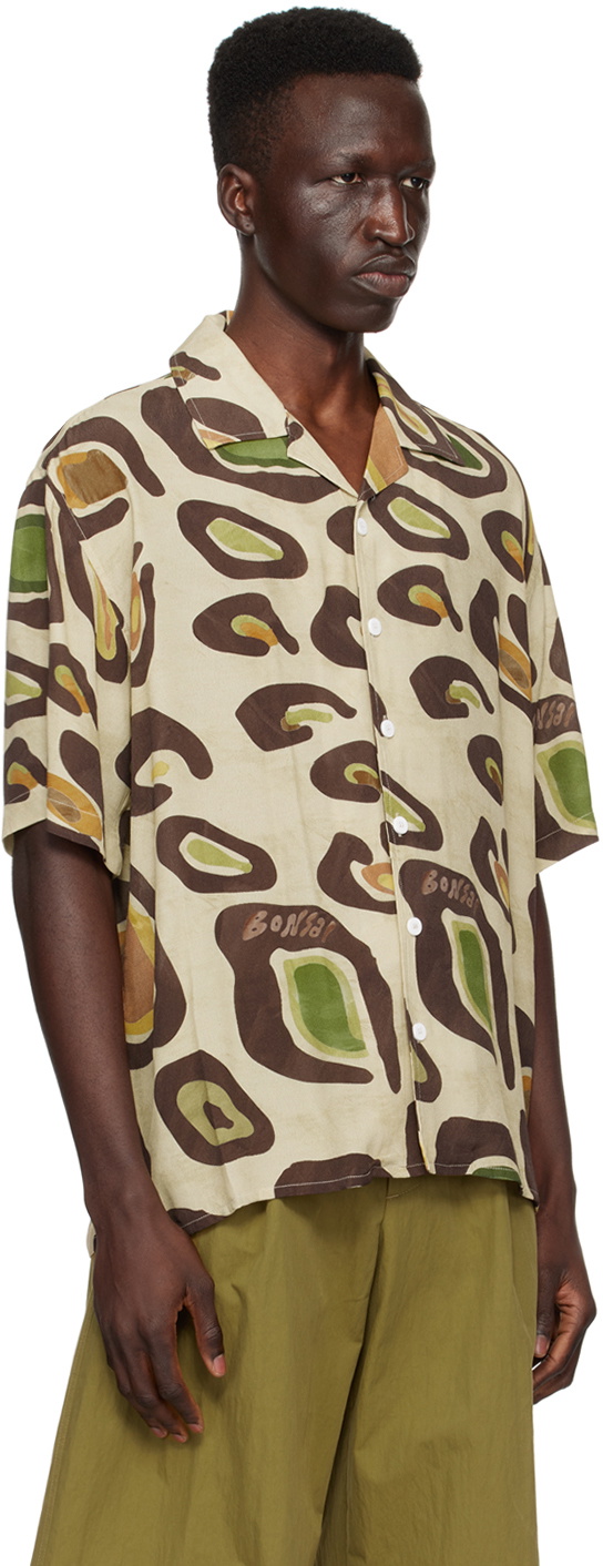 Bonsai Beige & Brown Printed Shirt