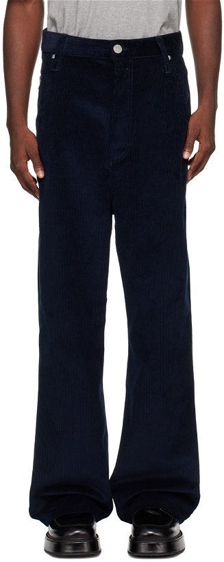 Photo: AMI Alexandre Mattiussi Navy Baggy-Fit Trousers