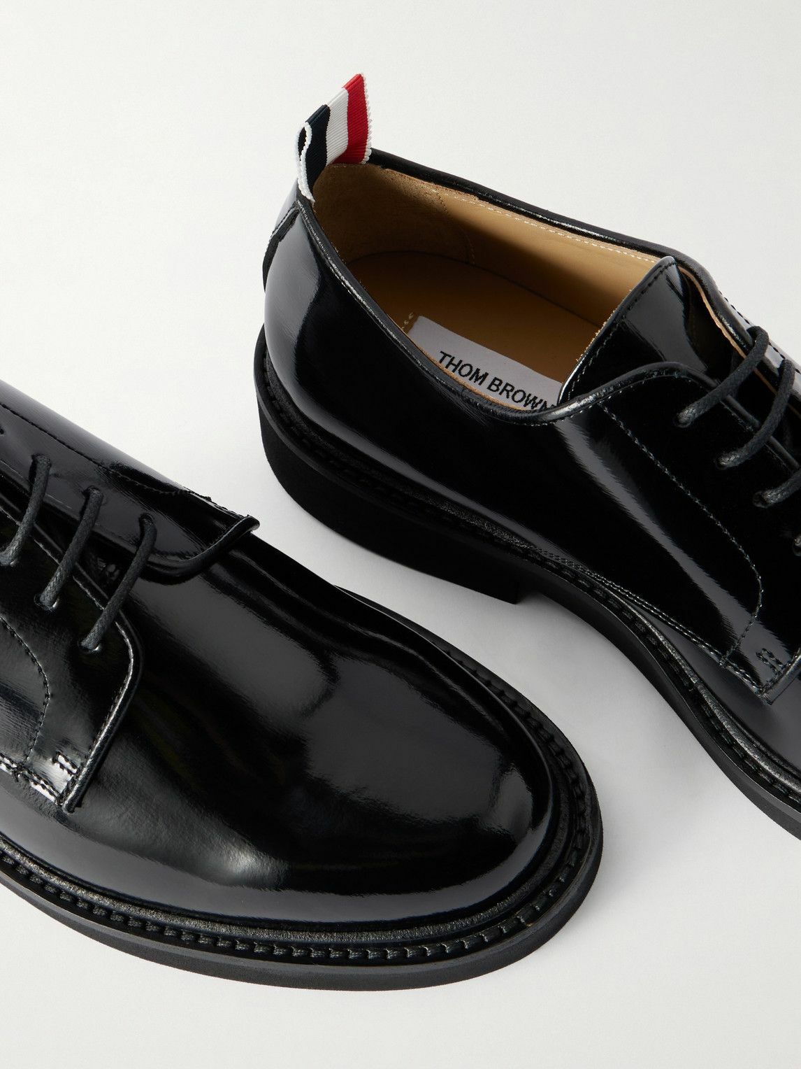 Thom Browne - Uniform Polished-Leather Derby Shoes - Black