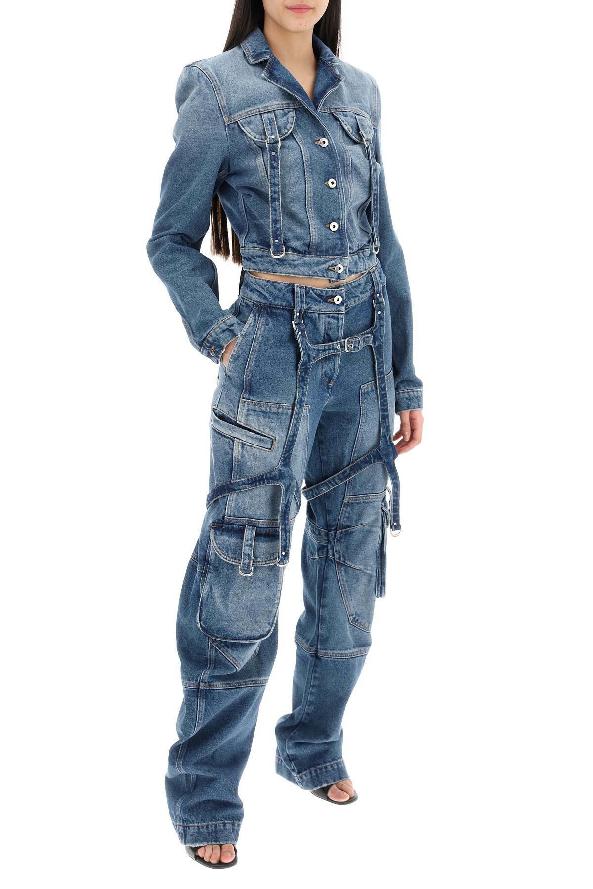 OFF-WHITE cargo jeans with harness details Blue Off-White