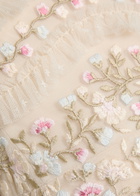 Needle & Thread Marina Ruffled Floral Embellished Tulle Gown Cream