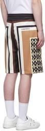 Valentino Brown Foulard Archive Print Bermuda Shorts