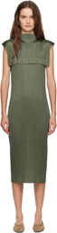 PLEATS PLEASE ISSEY MIYAKE Green June Monthly Colors Maxi Dress