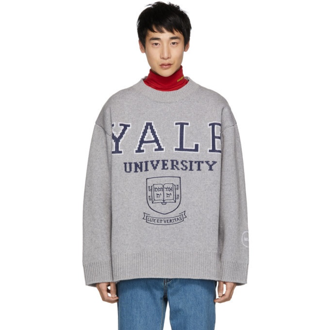 Photo: Calvin Klein 205W39NYC Grey Yale Crewneck Sweater