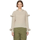 JW Anderson Beige Rib Knit Hoodie