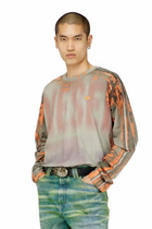Diesel Long-sleeve T-shirt in cracked jersey - T-Shirts Mens in Multicolor