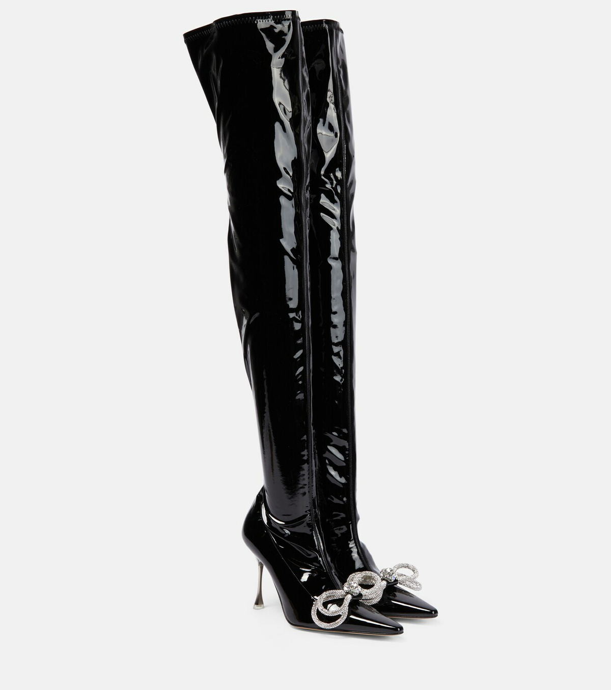 Mach & Mach - Double Bow embellished over-the-knee boots