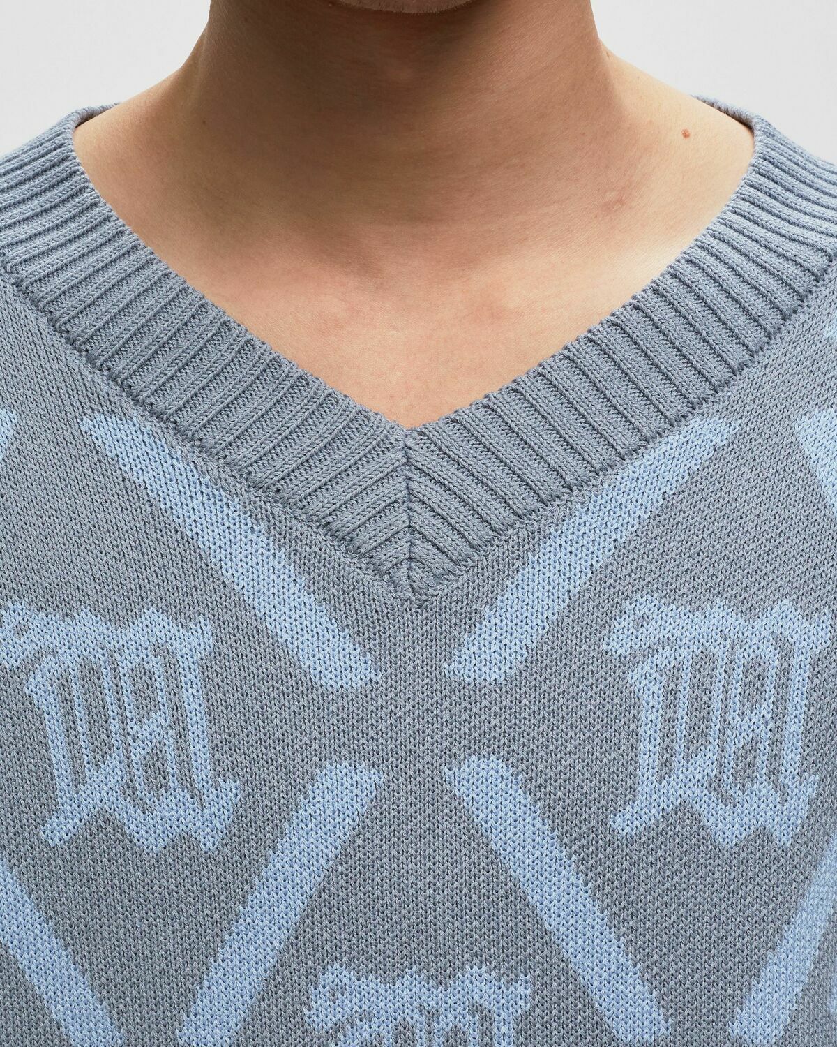 Misbhv M Argyle Knit Blue|Grey Pullovers MISBHV