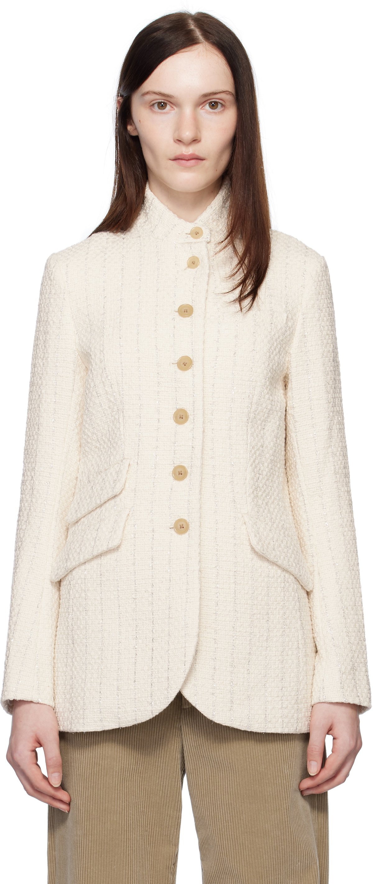 Rag Off White rag & bone Off-White Slade Long Tweed Blazer Rag and Bone